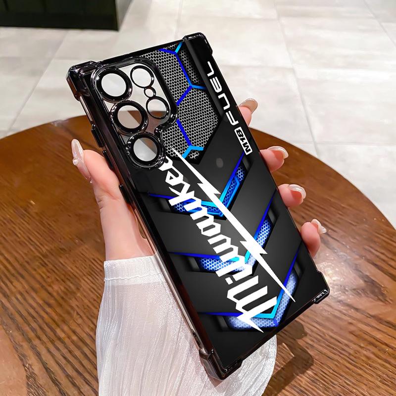 Designed for SAMSUNG Galaxy Electroplating luxury transparent four corner anti drop and shockproof phone case 087