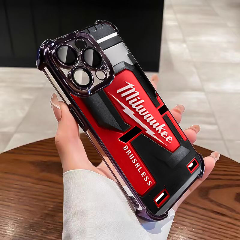 Designed for iPhone Electroplating luxury transparent four corner anti drop and shockproof phone case 241