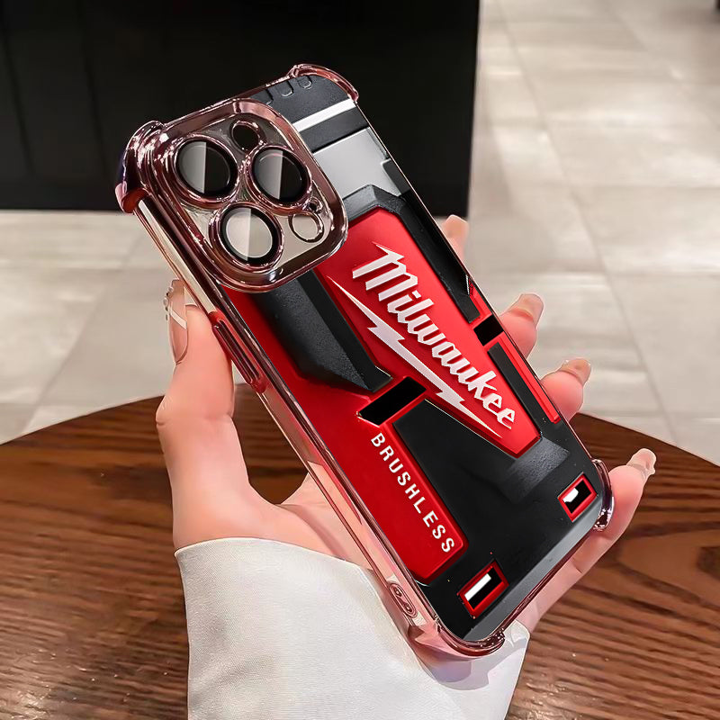 Designed for iPhone Electroplating luxury transparent four corner anti drop and shockproof phone case 241