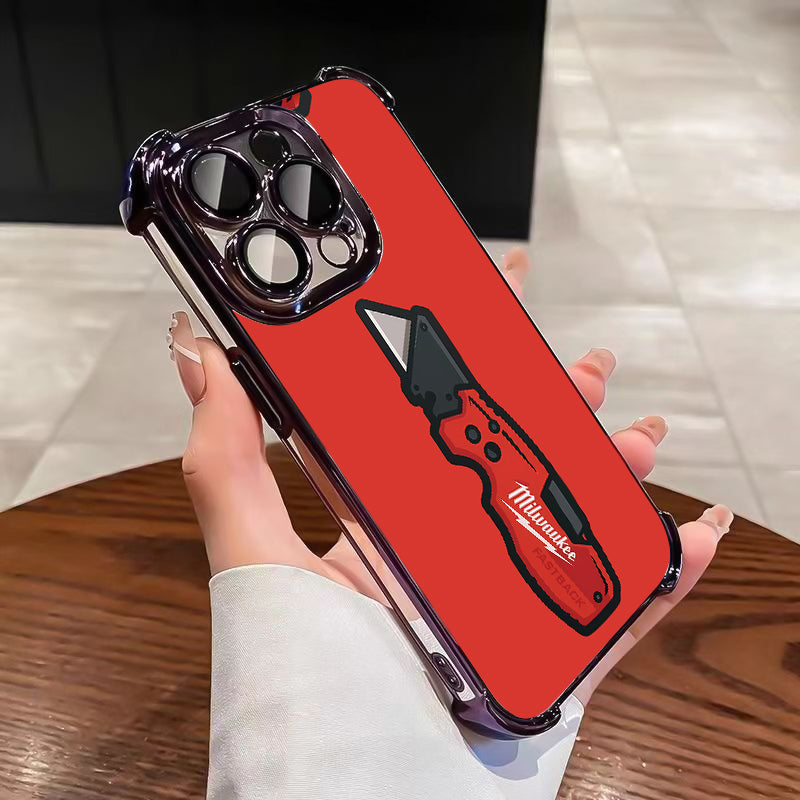 Designed for iPhone Electroplating luxury transparent four corner anti drop and shockproof phone case 243