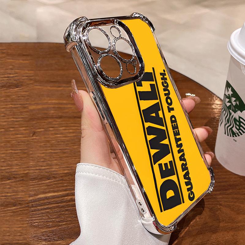 Designed for iPhone Electroplating luxury transparent four corner anti drop and shockproof phone case 084