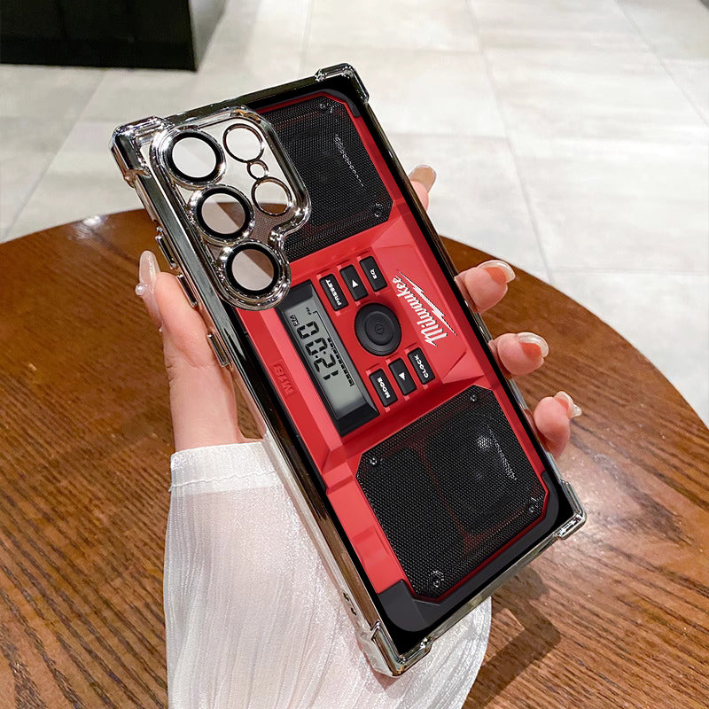 Designed for SAMSUNG Galaxy Electroplating luxury transparent four corner anti drop and shockproof phone case 246