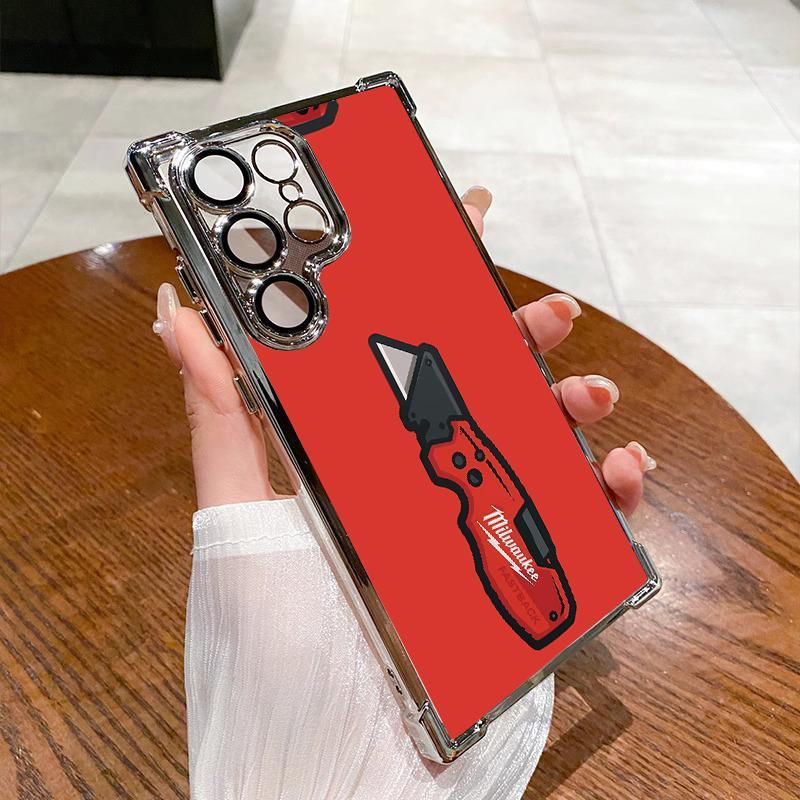 Designed for SAMSUNG Galaxy Electroplating luxury transparent four corner anti drop and shockproof phone case 243