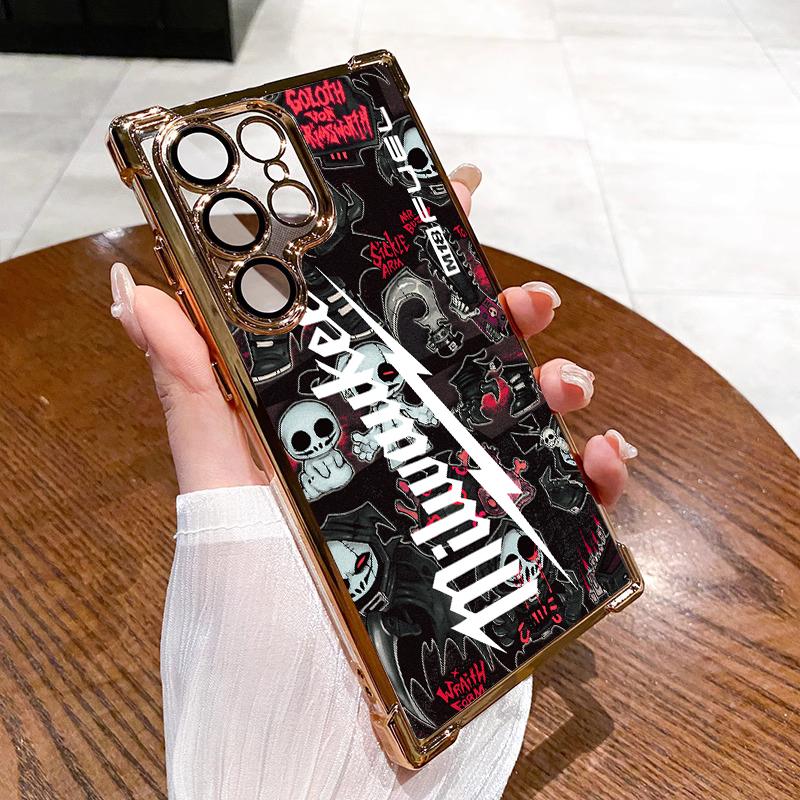 Designed for SAMSUNG Galaxy Electroplating luxury transparent four corner anti drop and shockproof phone case 126