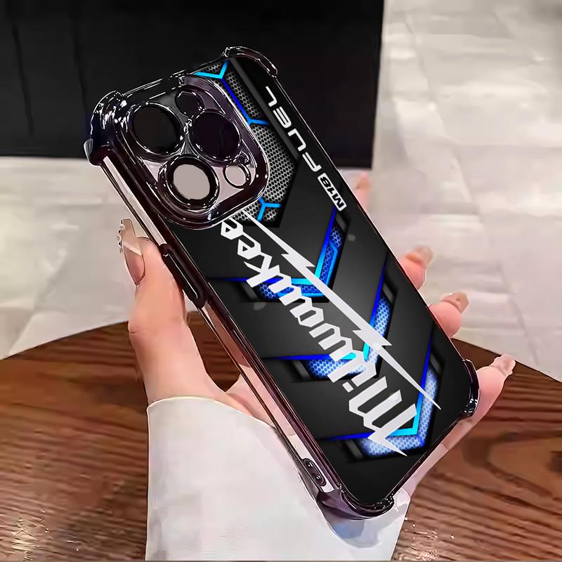 Designed for iPhone Electroplating luxury transparent four corner anti drop and shockproof phone case 187