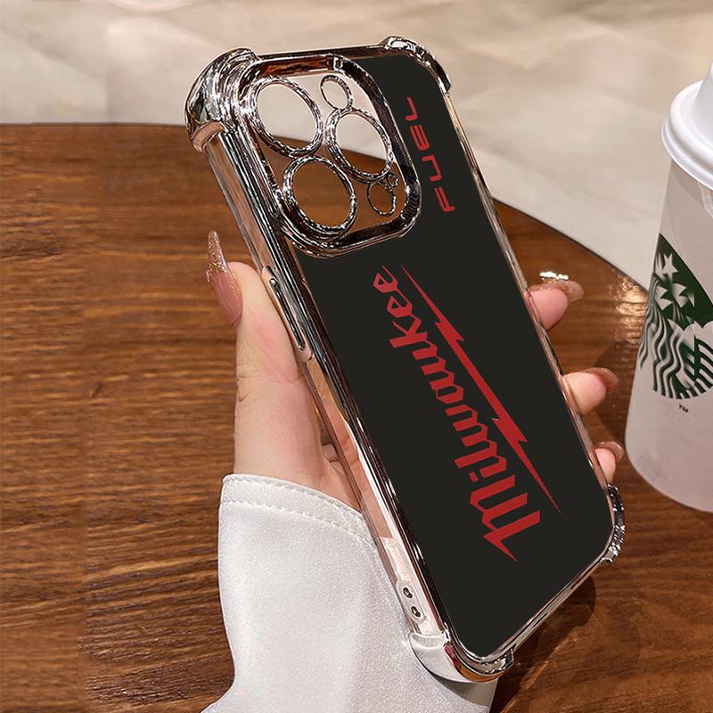 Designed for iPhone Electroplating luxury transparent four corner anti drop and shockproof phone case 011