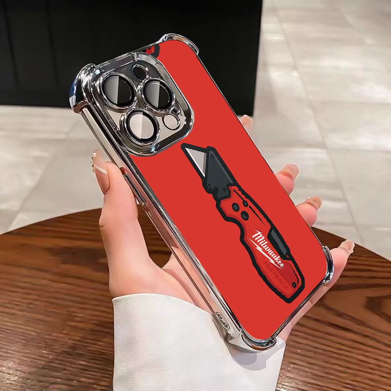 Designed for iPhone Electroplating luxury transparent four corner anti drop and shockproof phone case 243