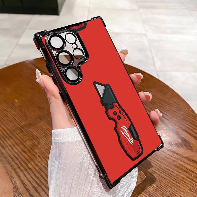 Designed for SAMSUNG Galaxy Electroplating luxury transparent four corner anti drop and shockproof phone case 243