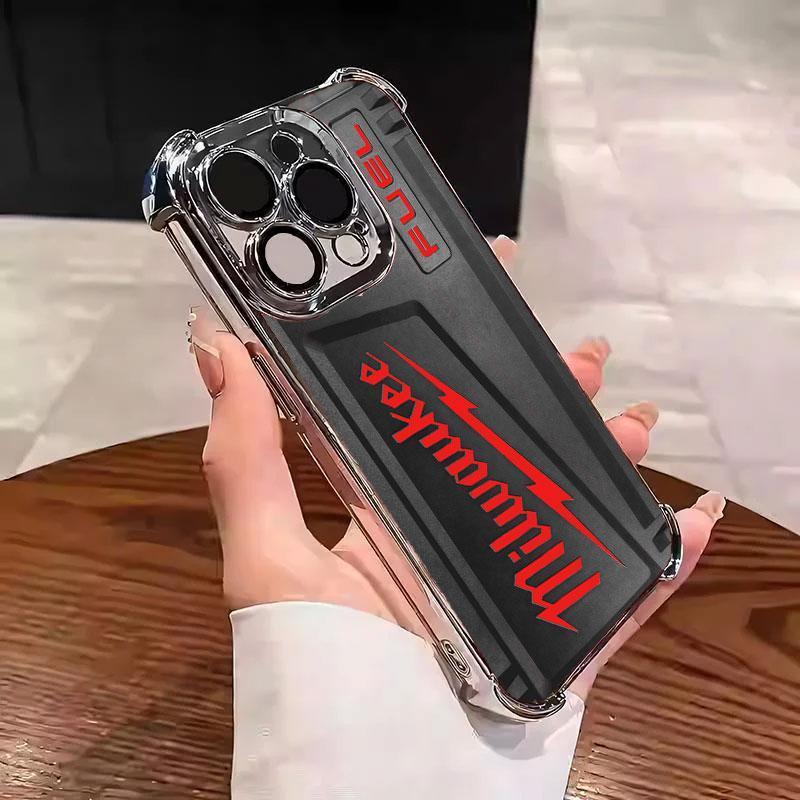 Designed for iPhone Electroplating luxury transparent four corner anti drop and shockproof phone case 125