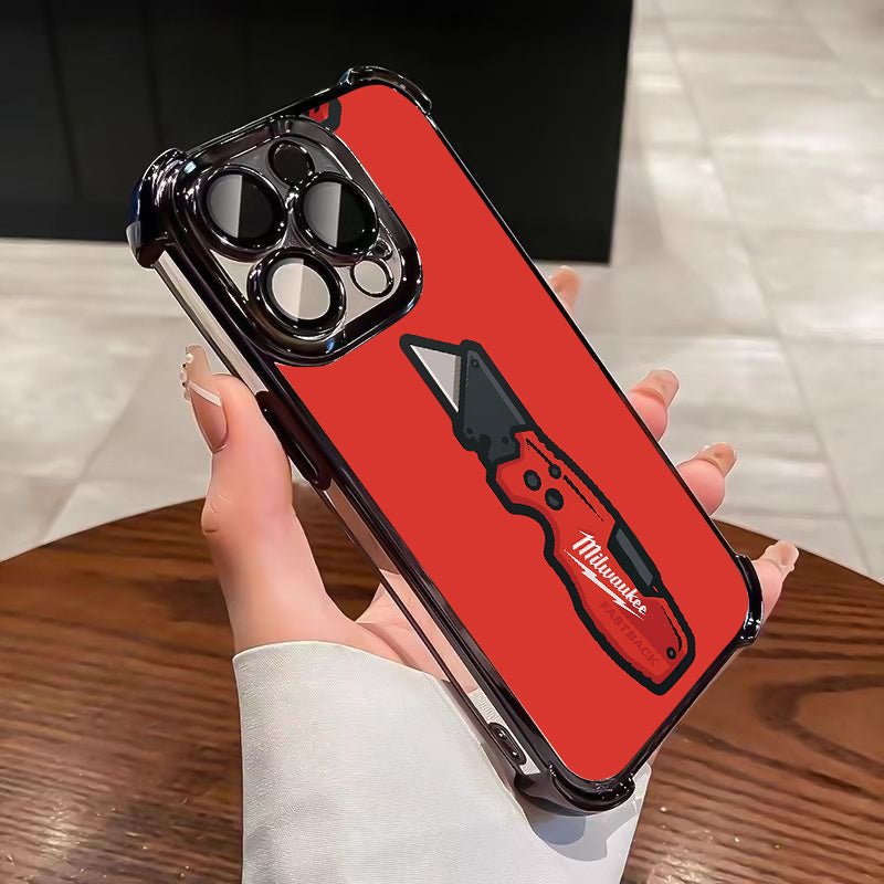 Designed for iPhone Electroplating luxury transparent four corner anti drop and shockproof phone case 243