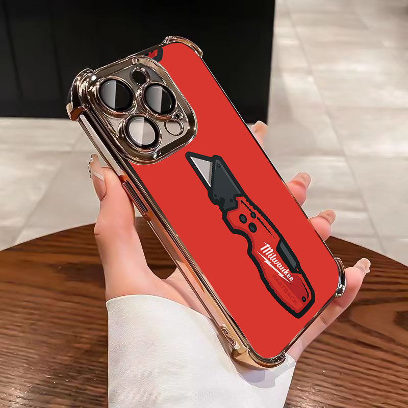 Designed for iPhone Electroplating luxury transparent four corner anti drop and shockproof phone case 243