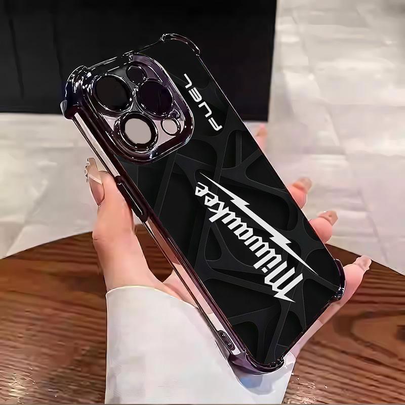 Designed for iPhone Electroplating luxury transparent four corner anti drop and shockproof phone case 128