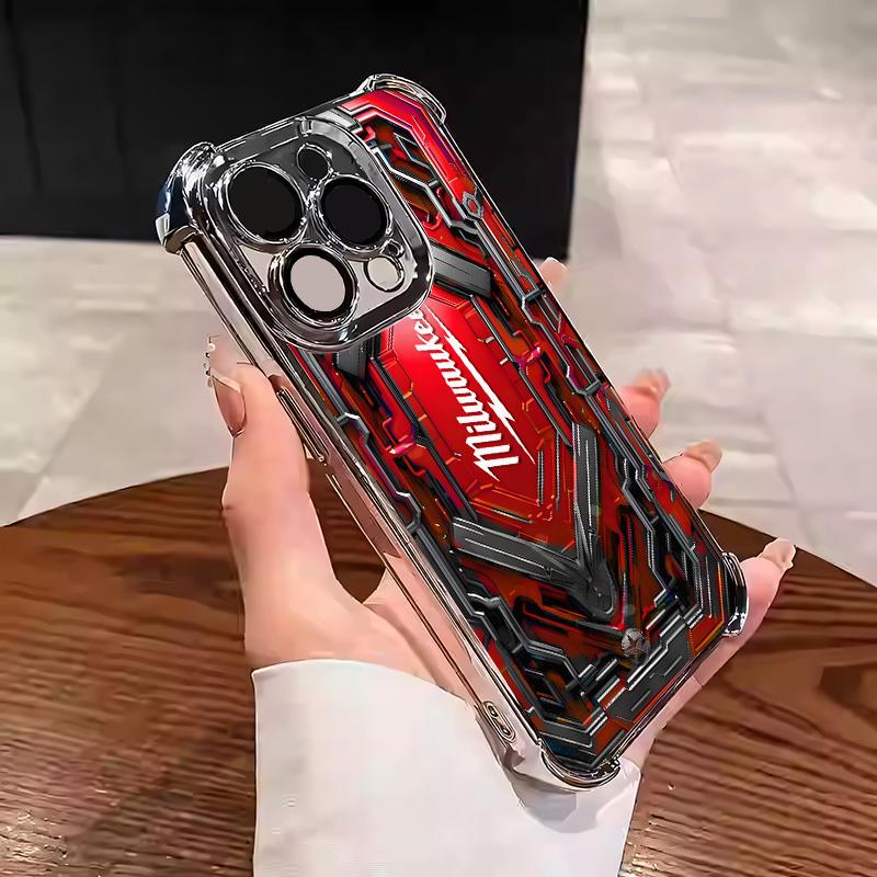 Designed for iPhone Electroplating luxury transparent four corner anti drop and shockproof phone case 181