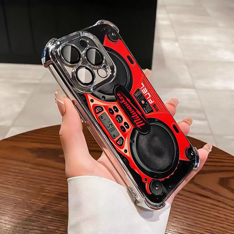 Designed for iPhone Electroplating luxury transparent four corner anti drop and shockproof phone case 248