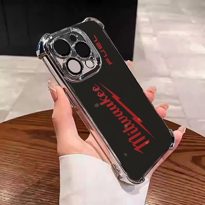 Designed for iPhone Electroplating luxury transparent four corner anti drop and shockproof phone case 011