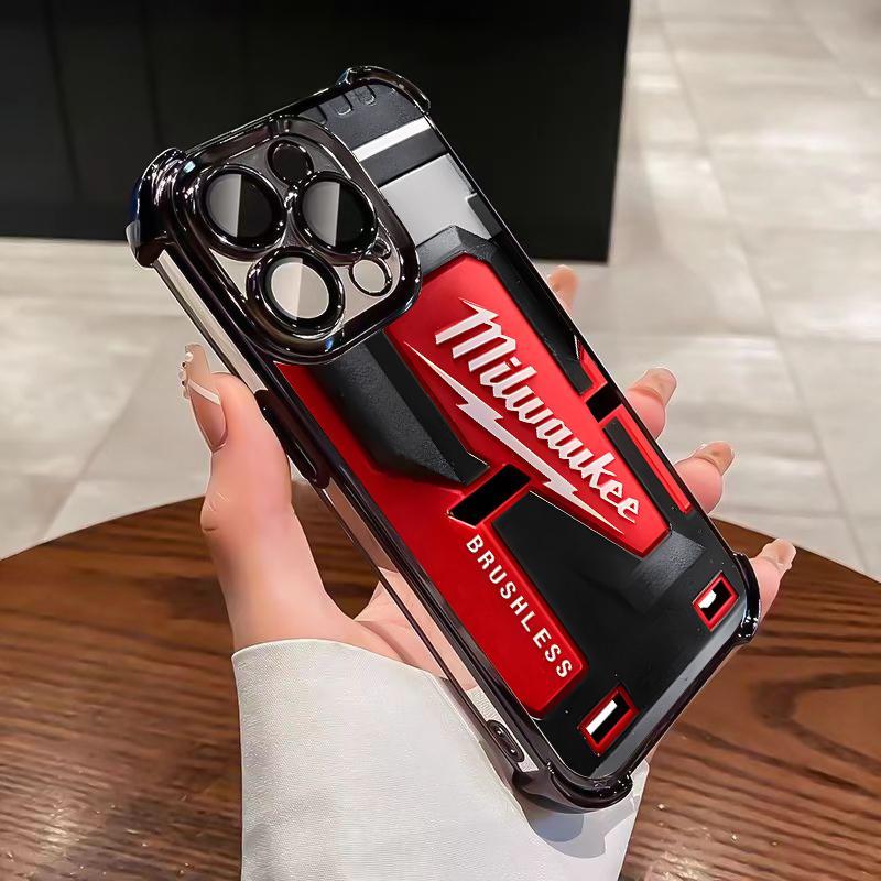 Designed for iPhone Electroplating luxury transparent four corner anti drop and shockproof phone case 241