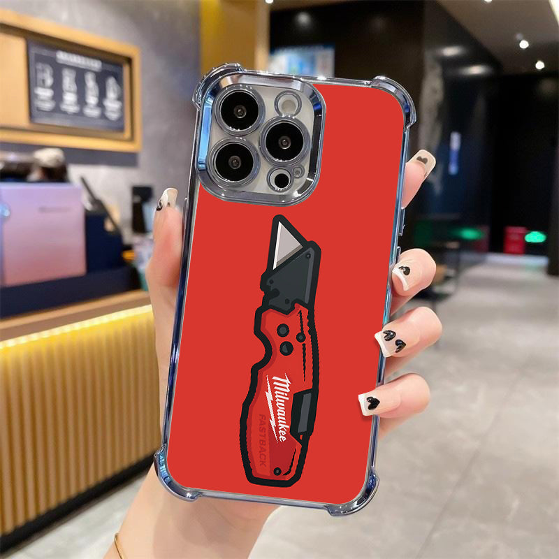 Designed for iPhone Electroplating luxury transparent four corner anti drop and shockproof phone case 243