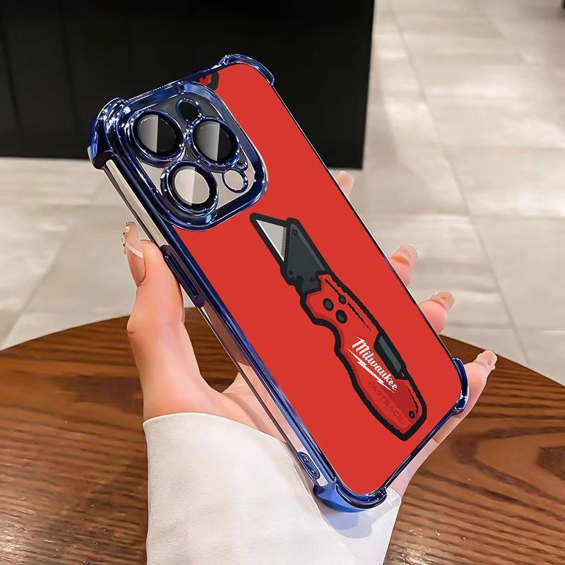 Designed for iPhone Electroplating luxury transparent four corner anti drop and shockproof phone case 243