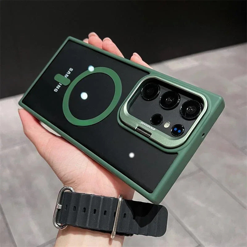 For Samsung Galaxy Ultra Shockproof Camera Ring Stand Clear Case