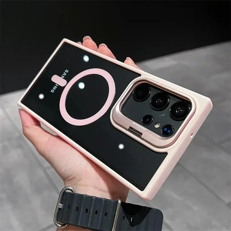 For Samsung Galaxy Ultra Shockproof Camera Ring Stand Clear Case