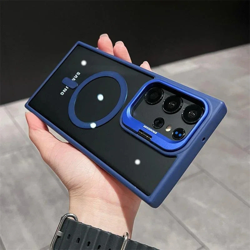 For Samsung Galaxy Ultra Shockproof Camera Ring Stand Clear Case