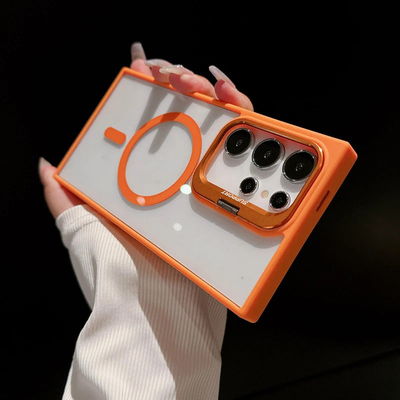 For Samsung Galaxy Ultra Shockproof Camera Ring Stand Clear Case