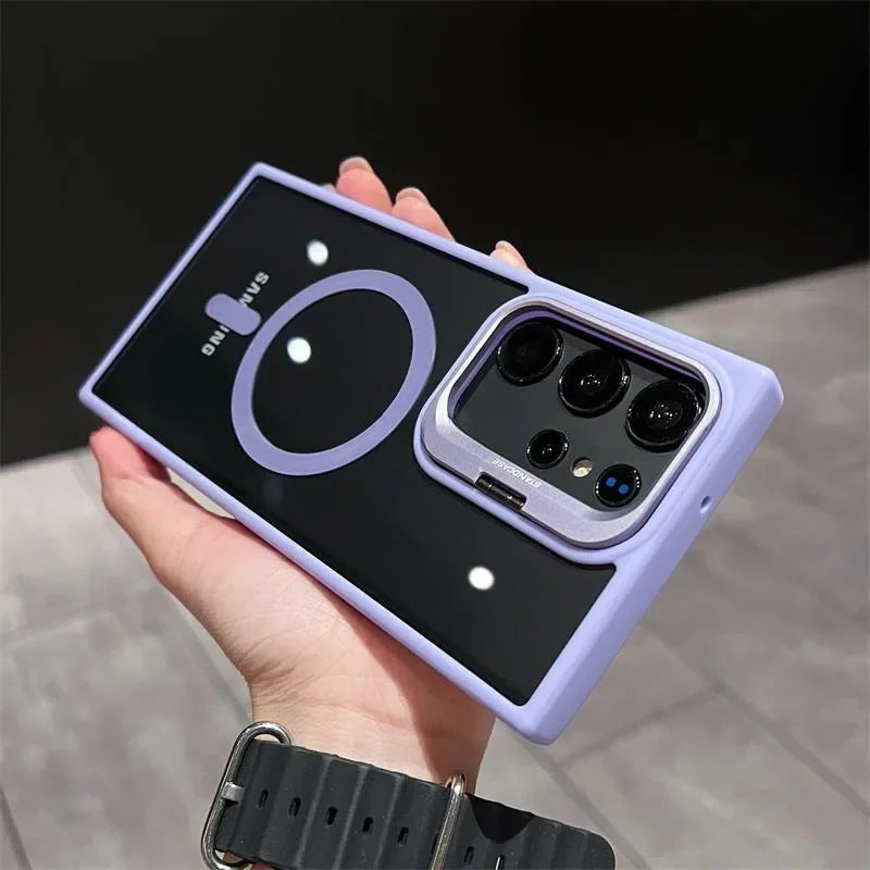 For Samsung Galaxy Ultra Shockproof Camera Ring Stand Clear Case