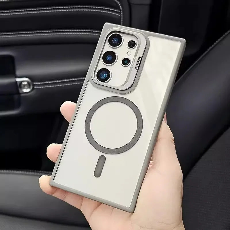 For Samsung Galaxy Ultra Shockproof Camera Ring Stand Clear Case