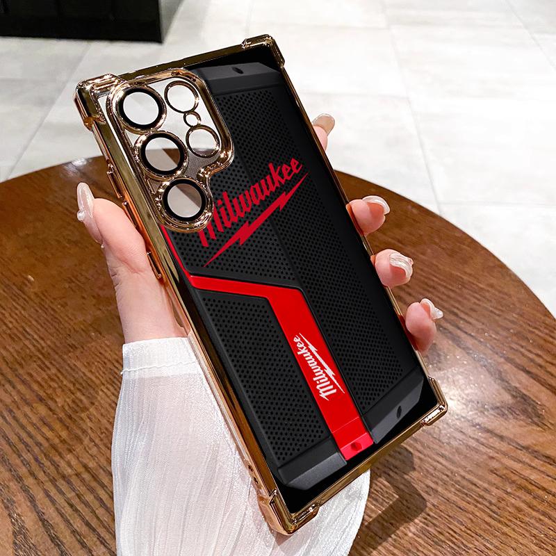 Designed for SAMSUNG Galaxy Electroplating luxury transparent four corner anti drop and shockproof phone case 127