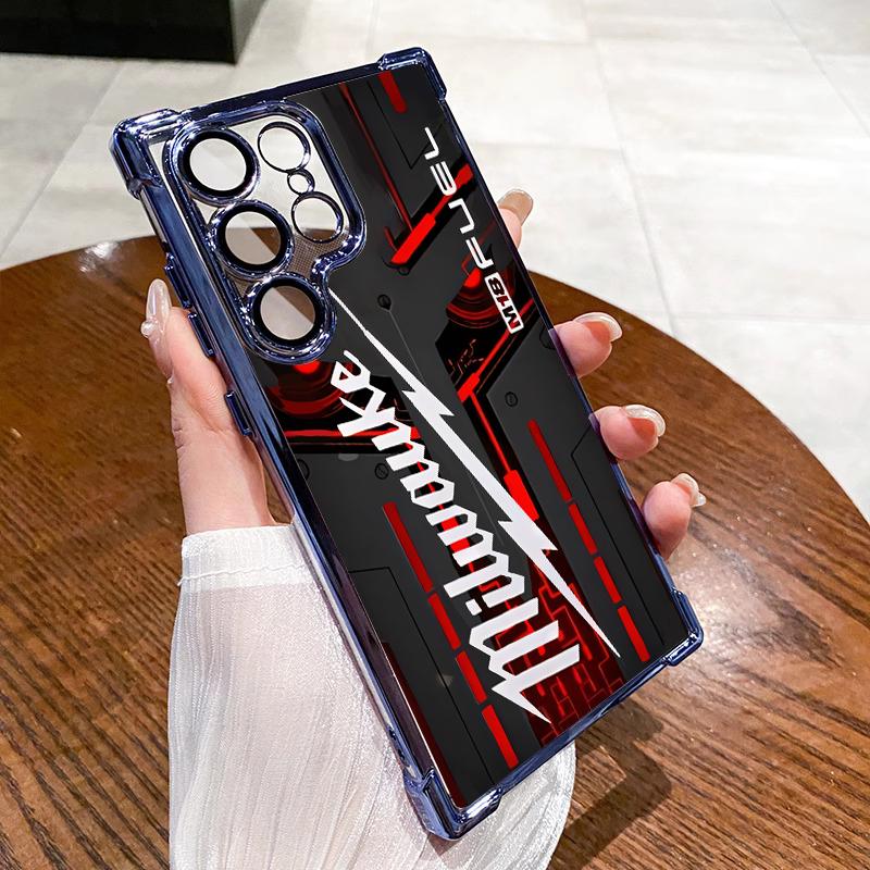 Designed for SAMSUNG Galaxy Electroplating luxury transparent four corner anti drop and shockproof phone case 153
