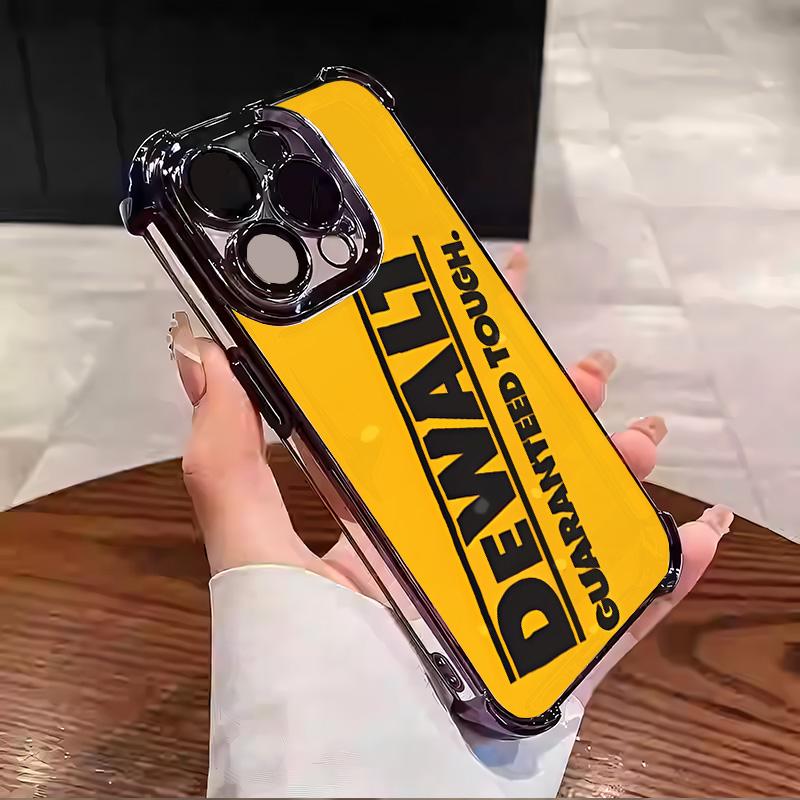 Designed for iPhone Electroplating luxury transparent four corner anti drop and shockproof phone case 084