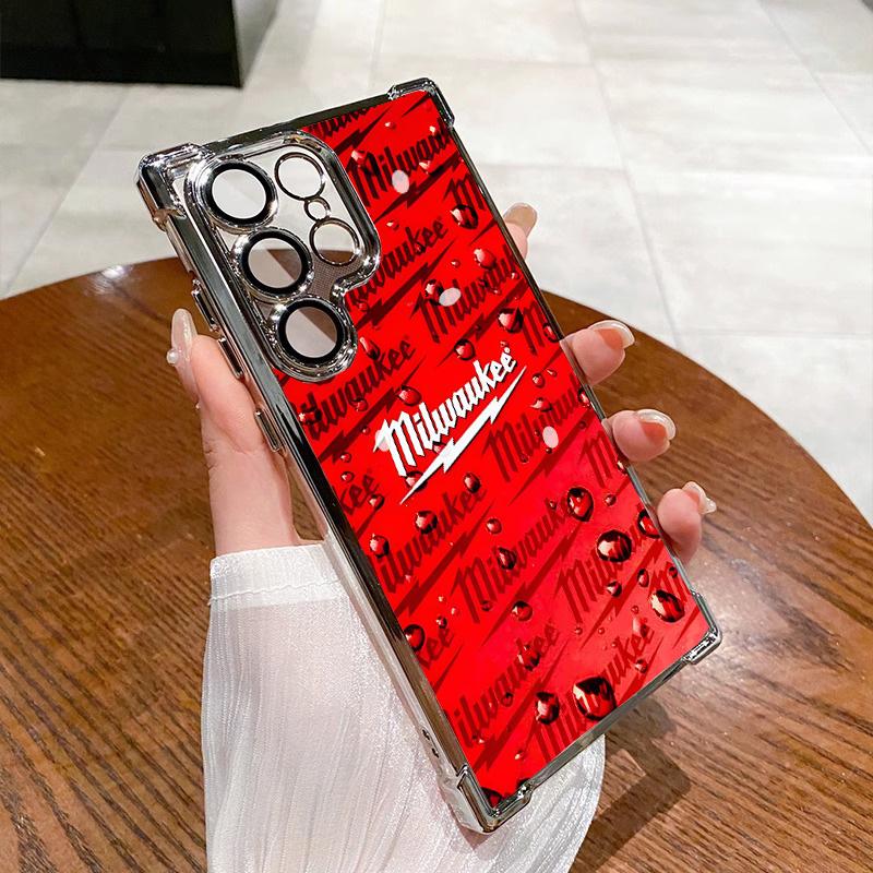 Designed for SAMSUNG Galaxy Electroplating luxury transparent four corner anti drop and shockproof phone case 247