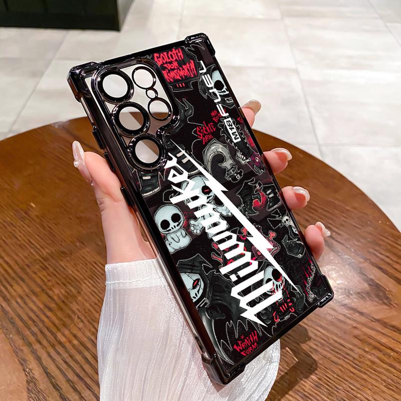 Designed for SAMSUNG Galaxy Electroplating luxury transparent four corner anti drop and shockproof phone case 126