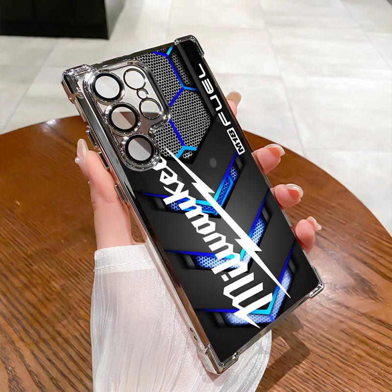 Designed for SAMSUNG Galaxy Electroplating luxury transparent four corner anti drop and shockproof phone case 087
