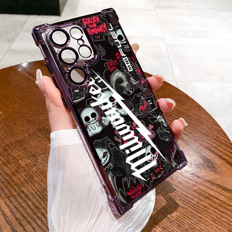 Designed for SAMSUNG Galaxy Electroplating luxury transparent four corner anti drop and shockproof phone case 126