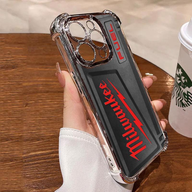 Designed for iPhone Electroplating luxury transparent four corner anti drop and shockproof phone case 125
