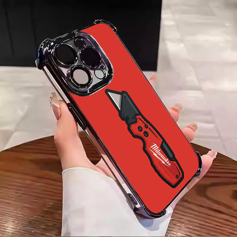 Designed for iPhone Electroplating luxury transparent four corner anti drop and shockproof phone case 243