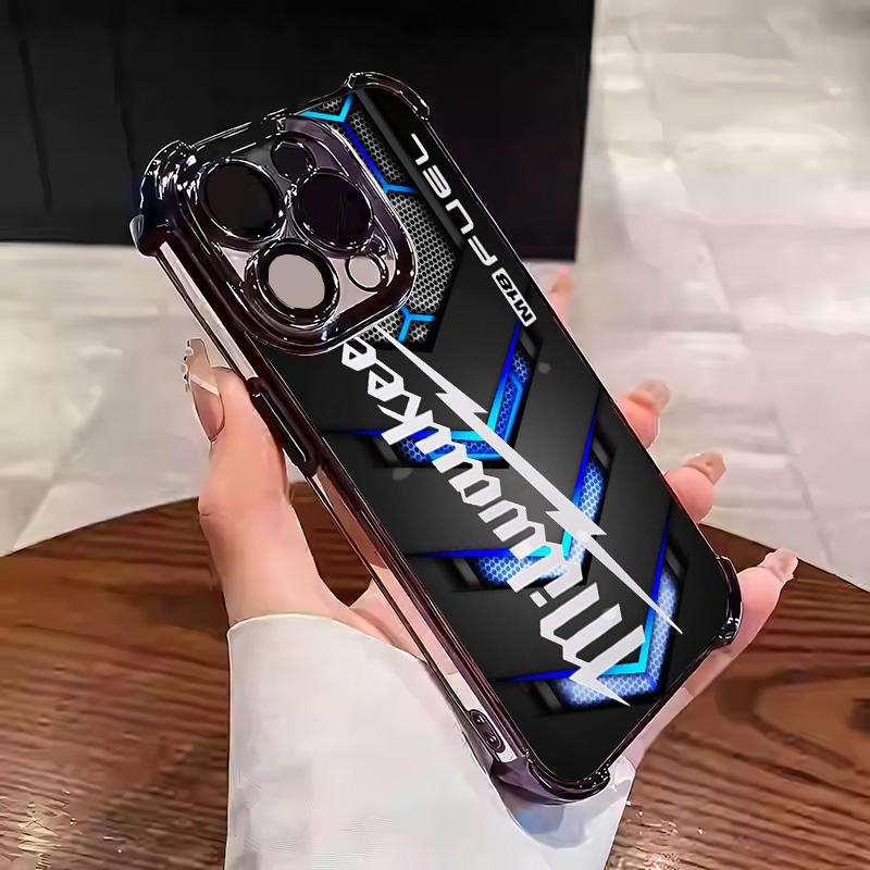 Designed for iPhone Electroplating luxury transparent four corner anti drop and shockproof phone case 187