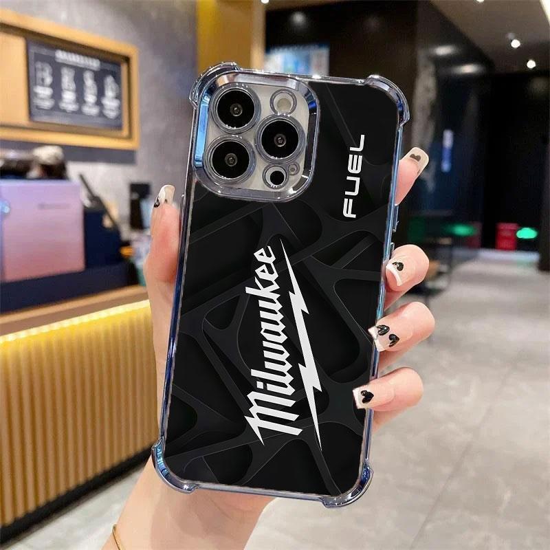 Designed for iPhone Electroplating luxury transparent four corner anti drop and shockproof phone case 128