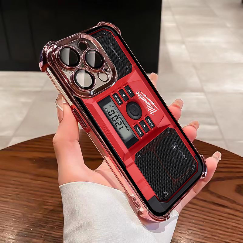 Designed for iPhone Electroplating luxury transparent four corner anti drop and shockproof phone case 246