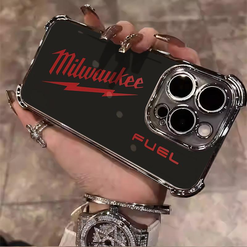 Designed for iPhone Electroplating luxury transparent four corner anti drop and shockproof phone case 011