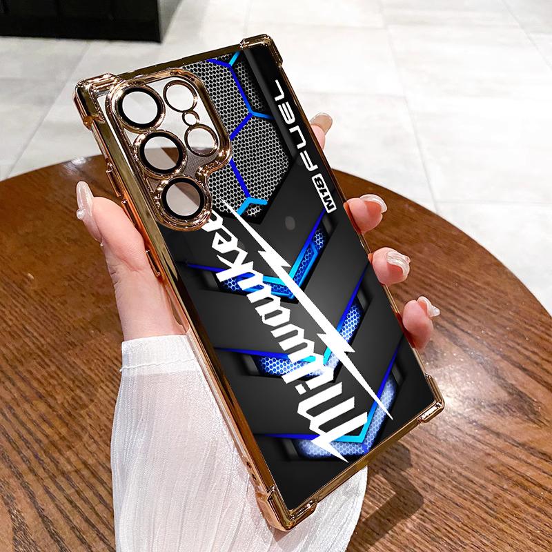 Designed for SAMSUNG Galaxy Electroplating luxury transparent four corner anti drop and shockproof phone case 087