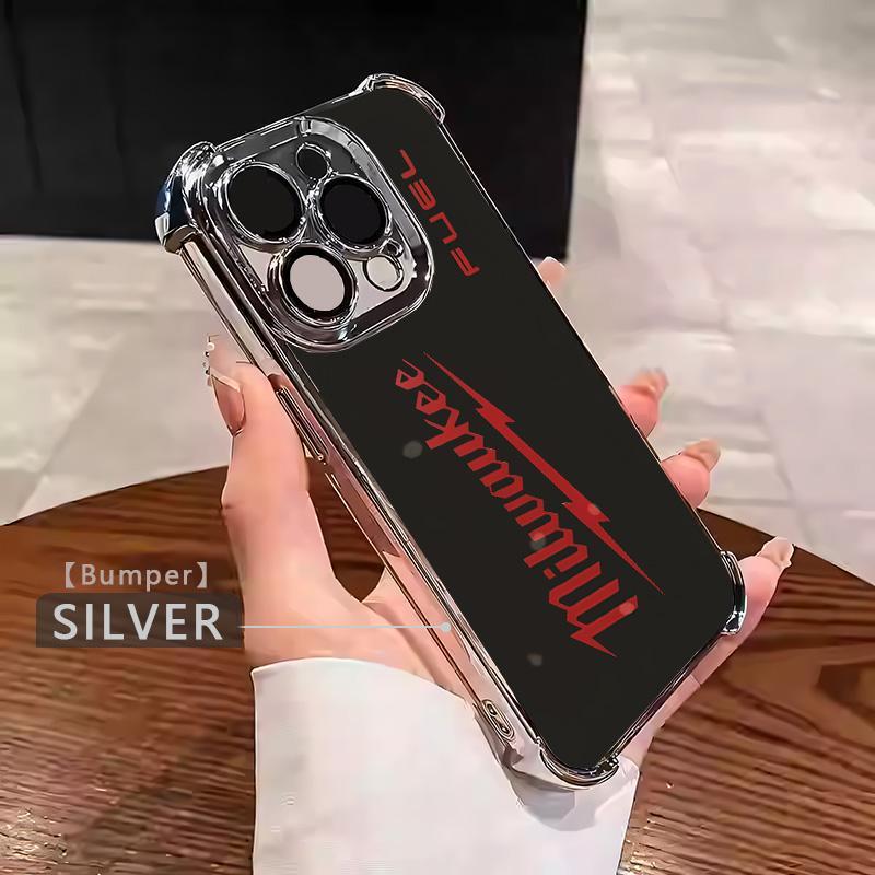 Designed for iPhone Electroplating luxury transparent four corner anti drop and shockproof phone case 011