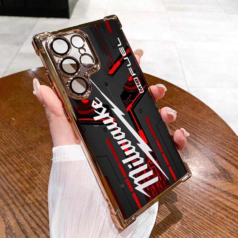 Designed for SAMSUNG Galaxy Electroplating luxury transparent four corner anti drop and shockproof phone case 153