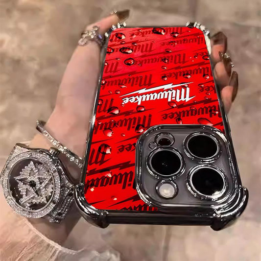 Designed for iPhone Electroplating luxury transparent four corner anti drop and shockproof phone case 023