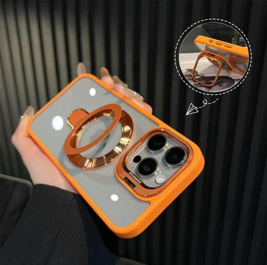 2025 New Style Clear Magnetic Stand Phone Case for iPhone