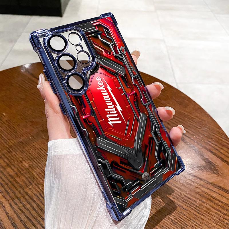 Designed for SAMSUNG Galaxy Electroplating luxury transparent four corner anti drop and shockproof phone case 181