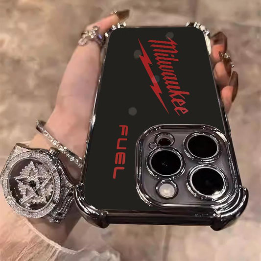 Designed for iPhone Electroplating luxury transparent four corner anti drop and shockproof phone case 011