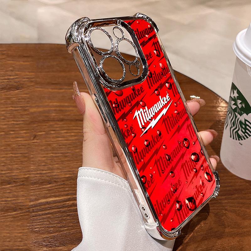 Designed for iPhone Electroplating luxury transparent four corner anti drop and shockproof phone case 023