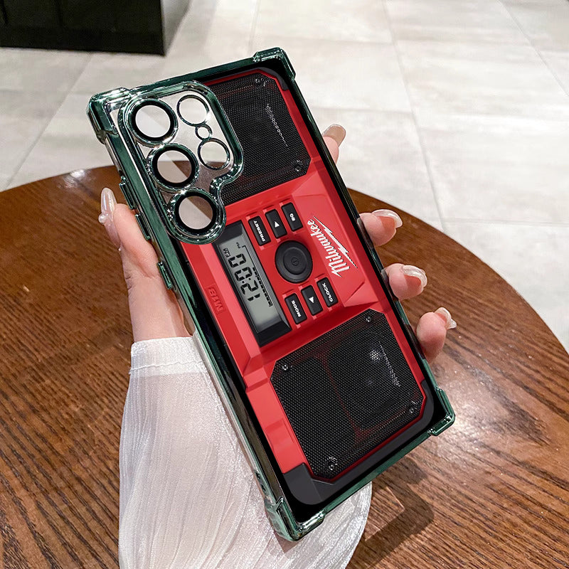 Designed for SAMSUNG Galaxy Electroplating luxury transparent four corner anti drop and shockproof phone case 246